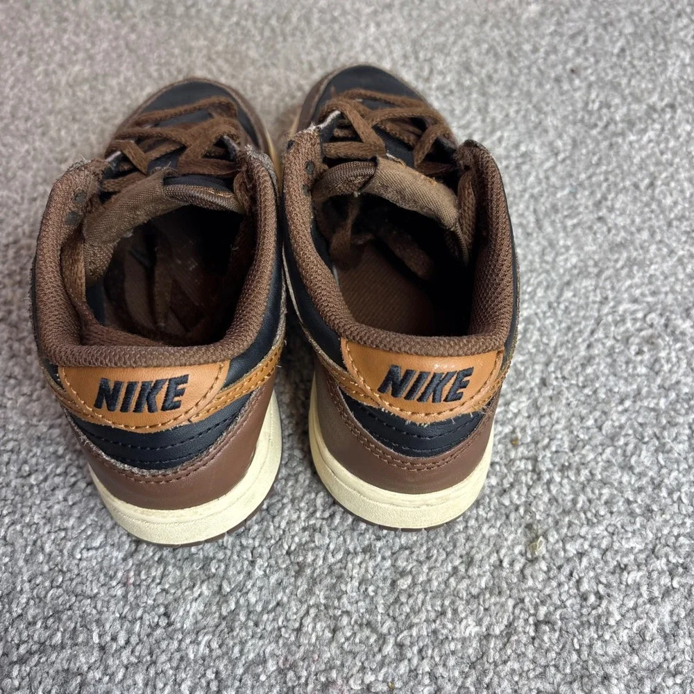 Nike Dunk Low Kids 12.5C Brown Black‎ FB9108-002 Retro Basketball Sneakers
